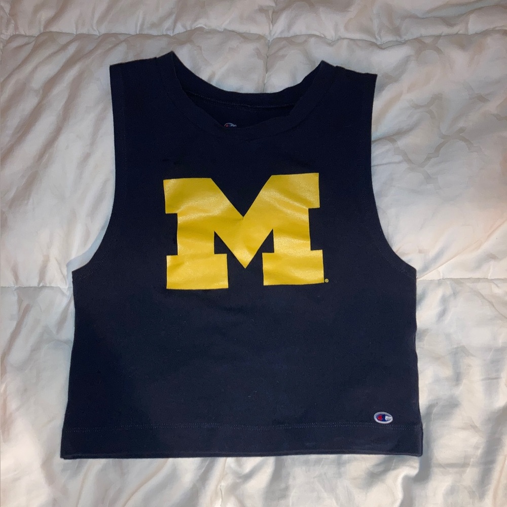 Block M Champion umich crop top